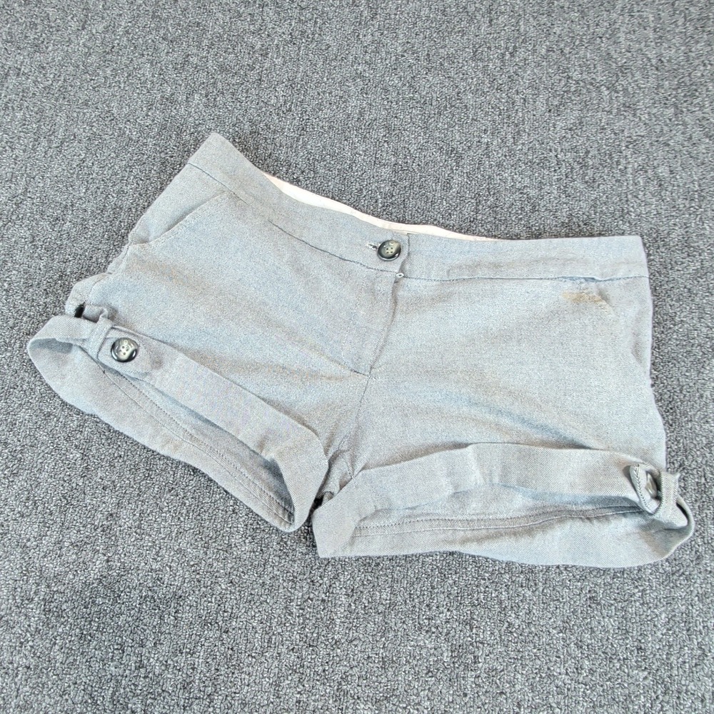 Necessary Objects Womens Shorts Medium Gray Cotton Blend Y2K Cuffed Low Rise 32W